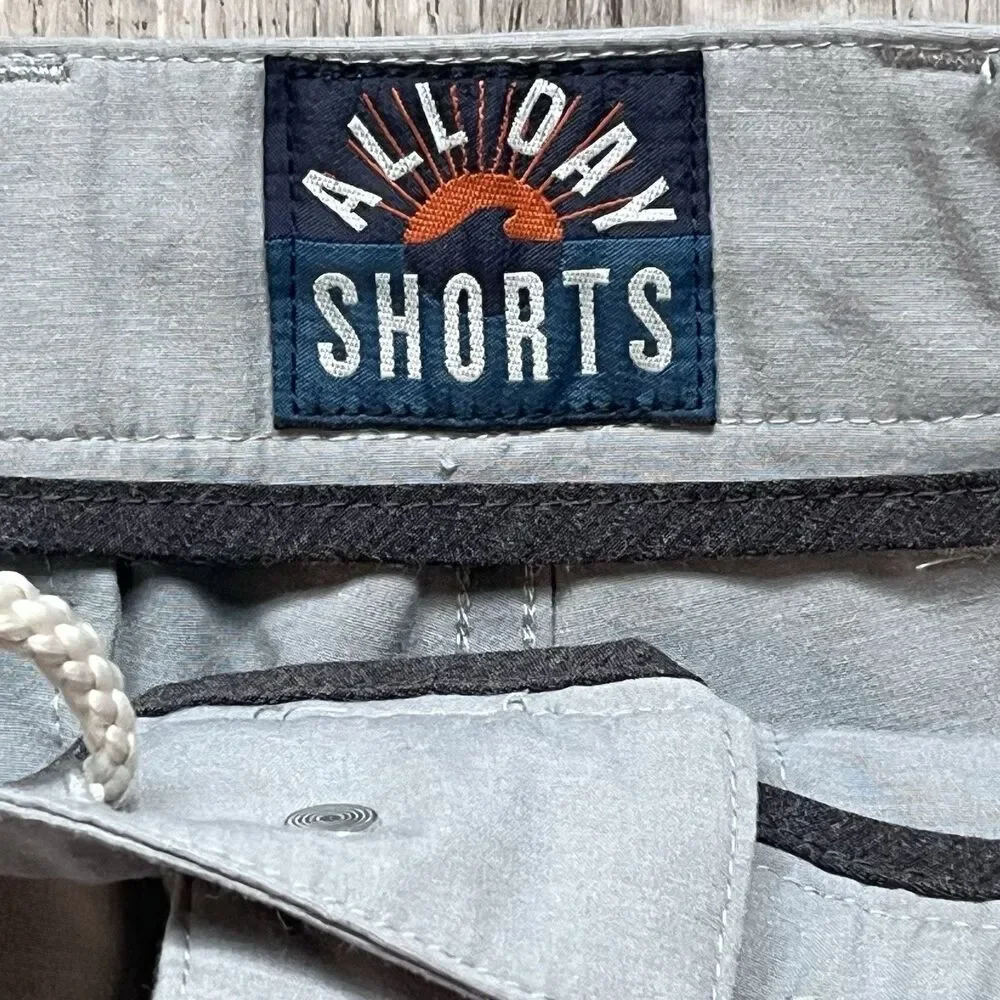 Faherty All Day Shorts Gray 28 Stretch Chino Performance Pockets Casual Shorts